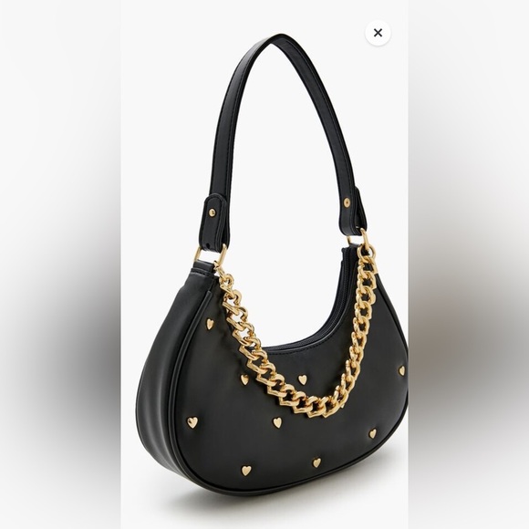 Forever 21 Black Shoulder Bag with Gold Chain - Picture 2 of 5